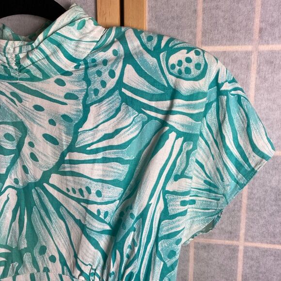 GUC Vintage 1980s does 1940s Style Size 9/10 Peplum Waist Dress 100% Cotton - Picture 3 of 12